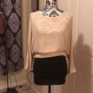 Charming Charlie's cream open sleeves sweater